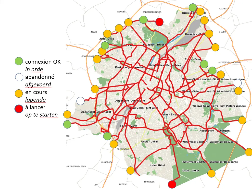 Connexions interrégionales des pistes cyclables