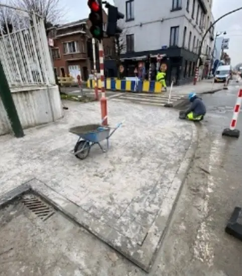 Chaussée de Ninove, réfection de trottoir