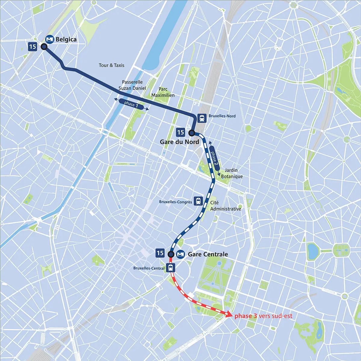 Tracé Tram 15