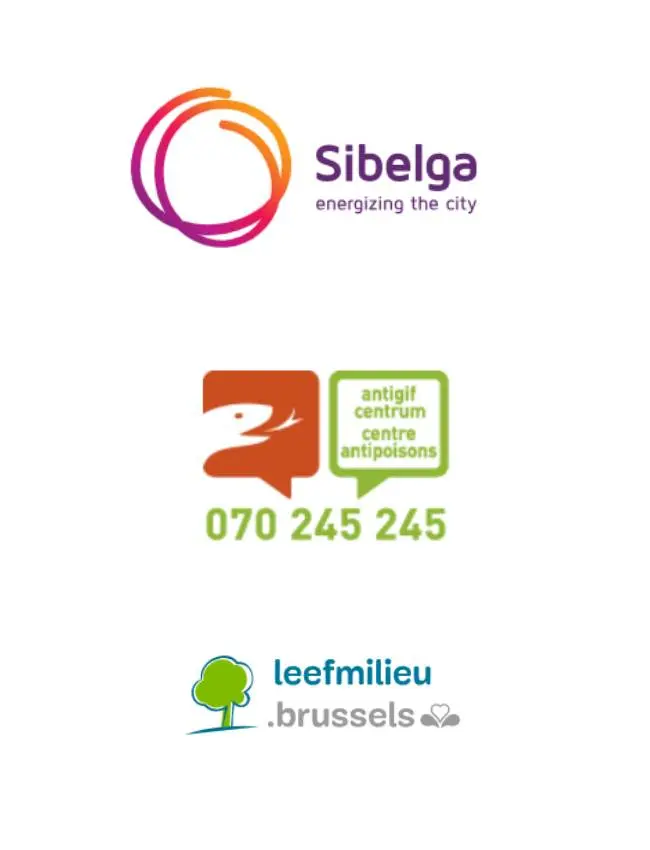 logos sibelga, antigifcentrum, brussel leefmilieu